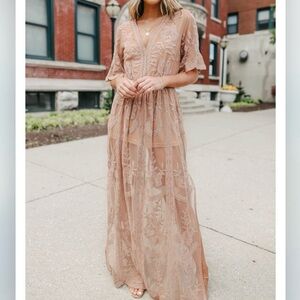 Rose Lace Maxi Dress